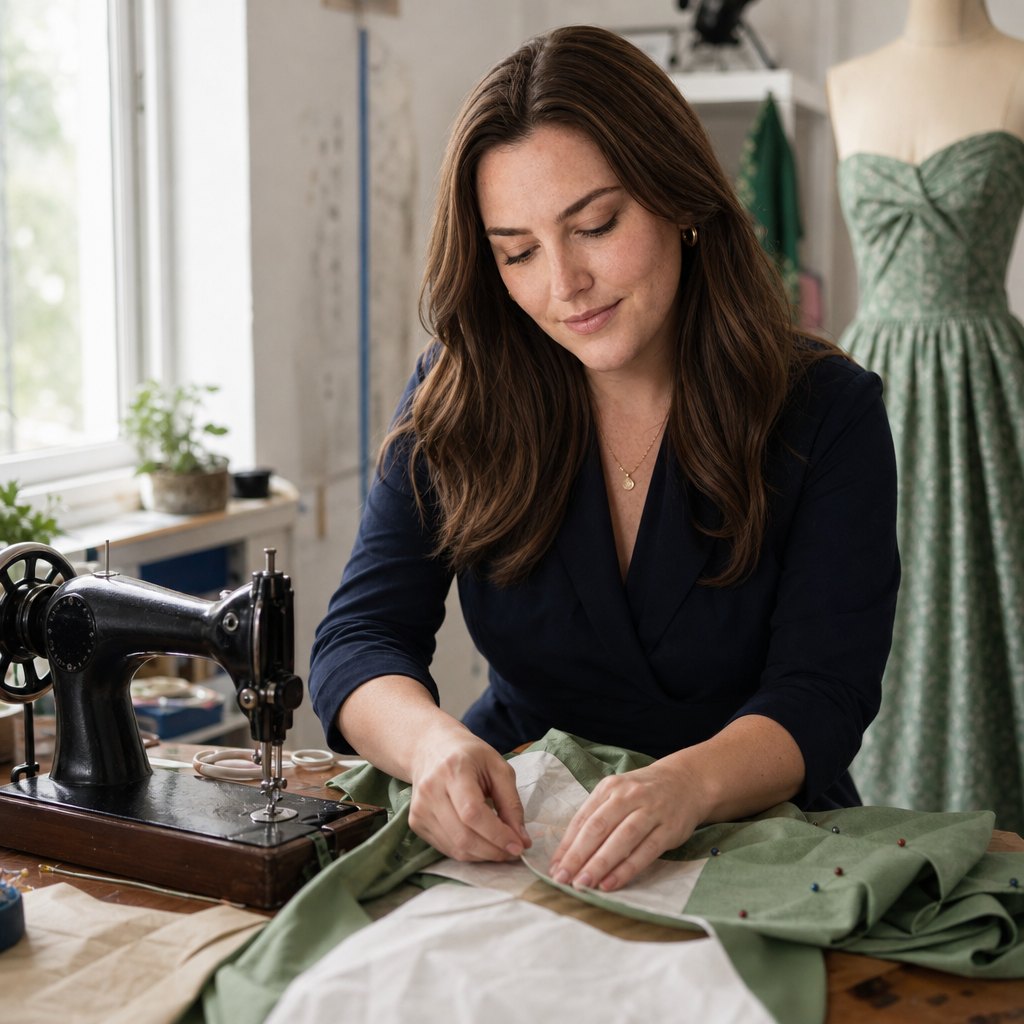 The green dress. 1956 Simplicity, 2026 me.