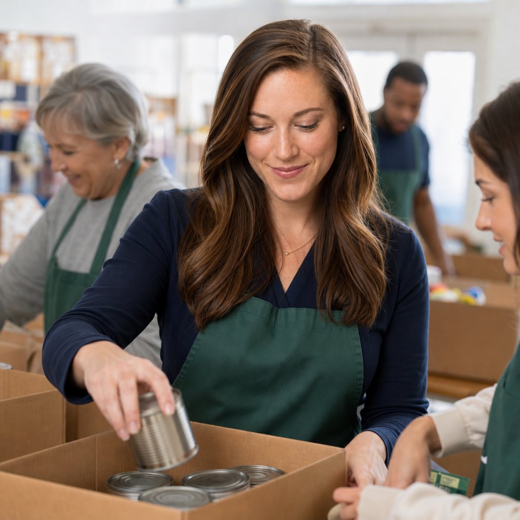 Pantry packing shift, Evanston. 1,900 households.